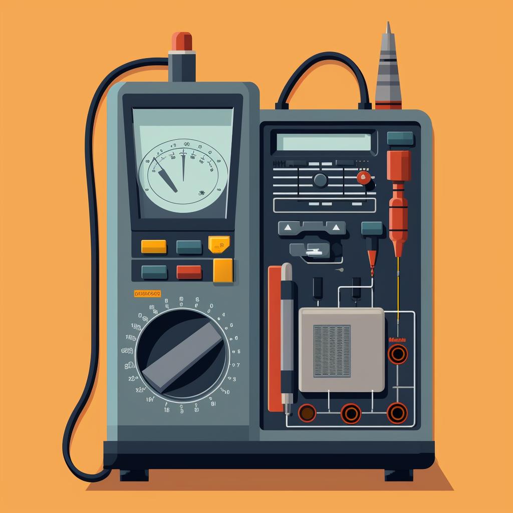 A multimeter testing a power tool motor